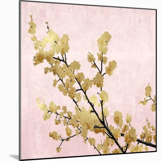 Gold Blossoms on Pink I-Kate Bennett-Mounted Art Print