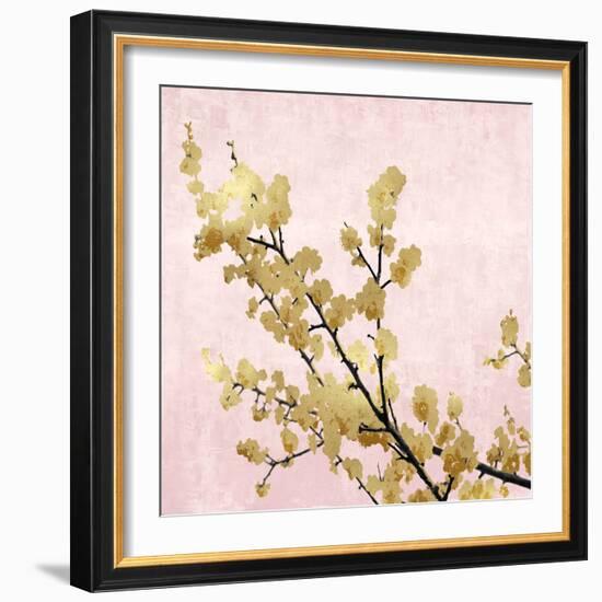 Gold Blossoms on Pink I-Kate Bennett-Framed Art Print