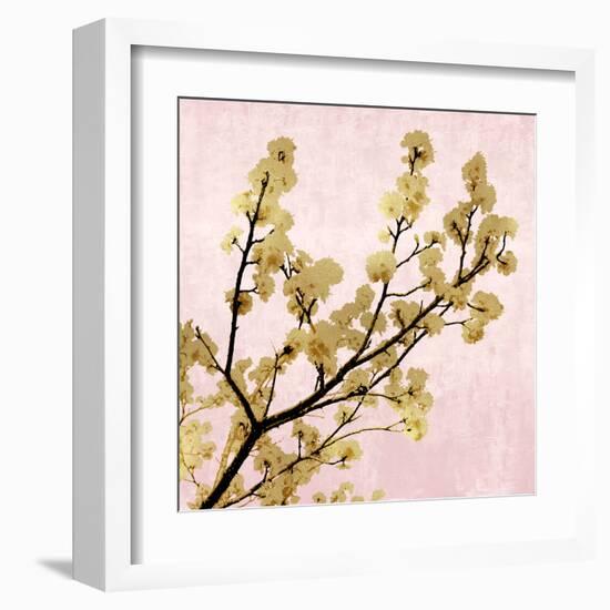 Gold Blossoms on Pink II-Kate Bennett-Framed Art Print