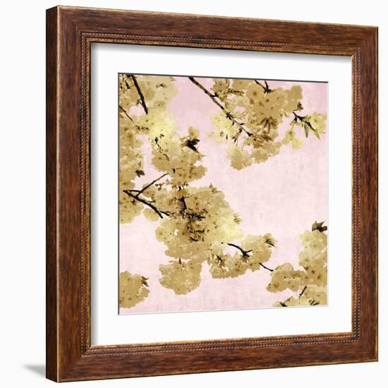 Gold Blossoms on Pink III-Kate Bennett-Framed Art Print