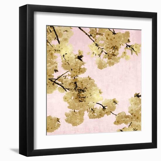 Gold Blossoms on Pink III-Kate Bennett-Framed Art Print