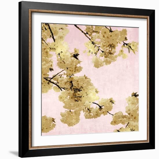 Gold Blossoms on Pink III-Kate Bennett-Framed Art Print