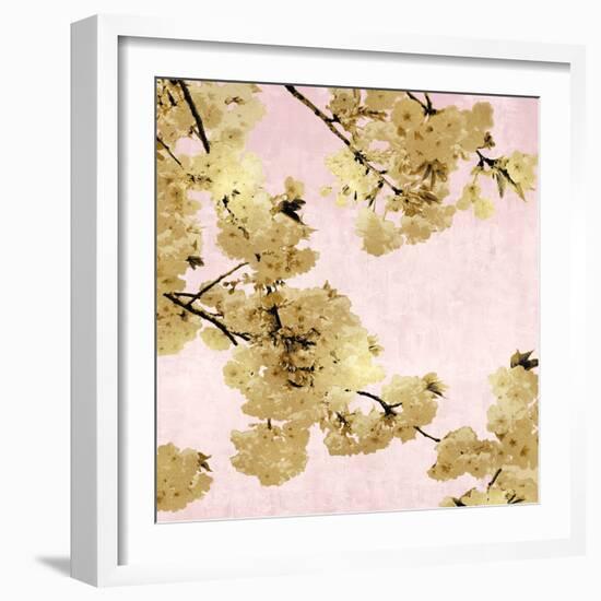 Gold Blossoms on Pink III-Kate Bennett-Framed Art Print