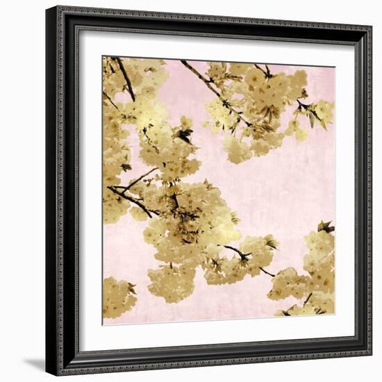 Gold Blossoms on Pink III-Kate Bennett-Framed Art Print