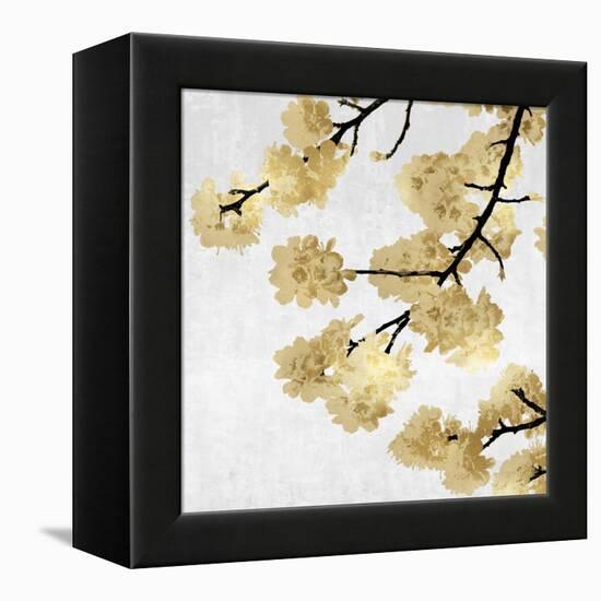 Gold Blossoms on White II-Kate Bennett-Framed Stretched Canvas