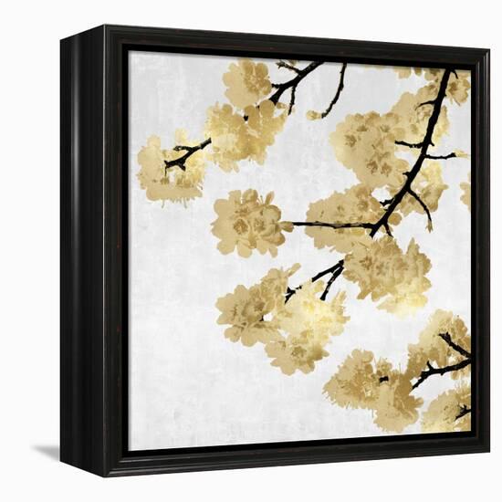 Gold Blossoms on White II-Kate Bennett-Framed Stretched Canvas