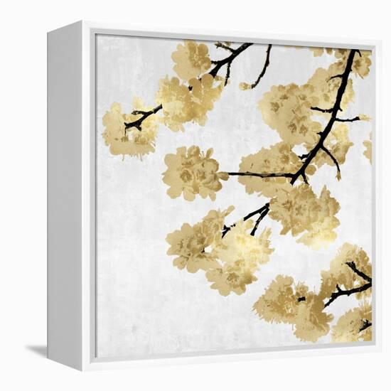 Gold Blossoms on White II-Kate Bennett-Framed Stretched Canvas