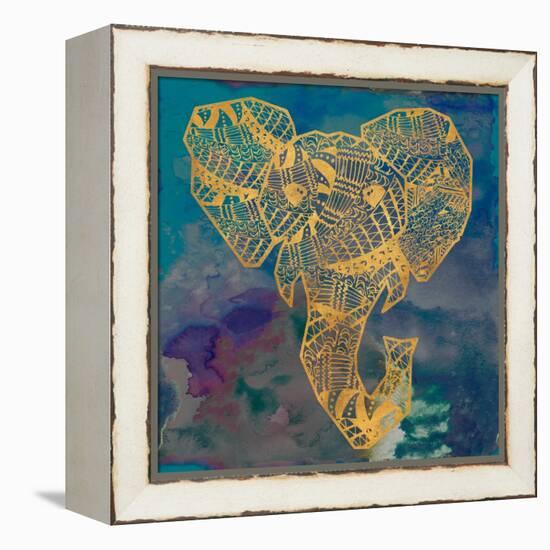 Gold Boho Elephant-Nola James-Framed Stretched Canvas