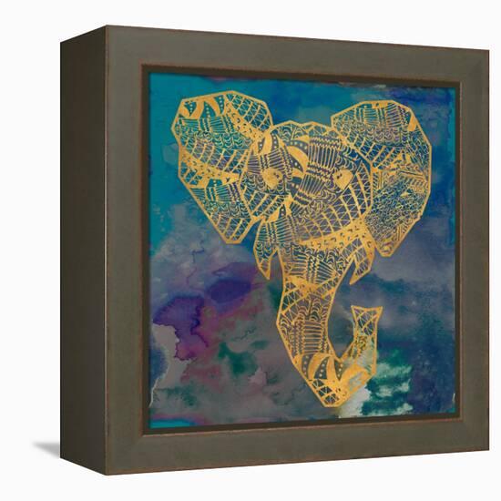 Gold Boho Elephant-Nola James-Framed Stretched Canvas