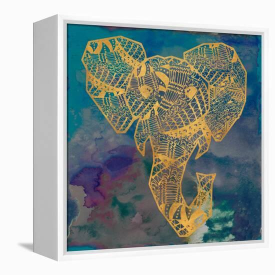 Gold Boho Elephant-Nola James-Framed Stretched Canvas