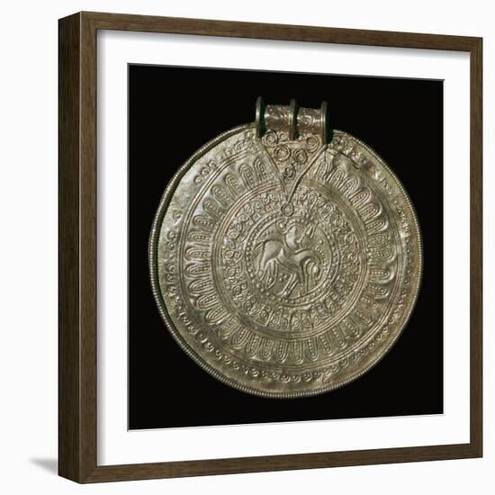 Gold bracteate from a fifth century Norwegian hoard, 6th century. Artist: Unknown-Unknown-Framed Giclee Print