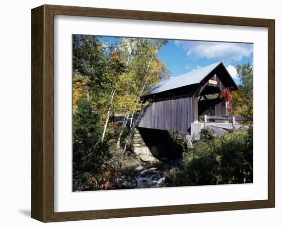 Gold Brook Bridge, Stowe, Vermont, USA-null-Framed Photographic Print