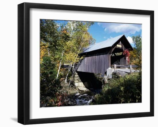 Gold Brook Bridge, Stowe, Vermont, USA-null-Framed Photographic Print