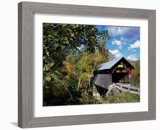 Gold Brook Bridge, Stowe, Vermont, USA-null-Framed Photographic Print