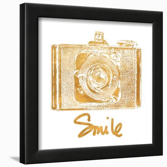 Gold Camera (gold foil)-Jairo Rodriguez-Framed Art Print