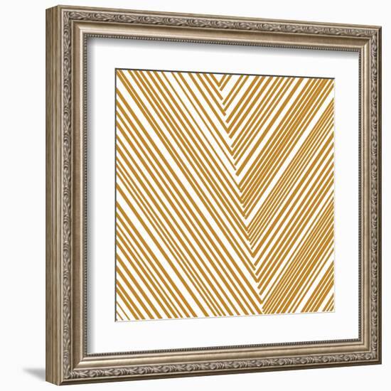 Gold Chevrons-null-Framed Art Print