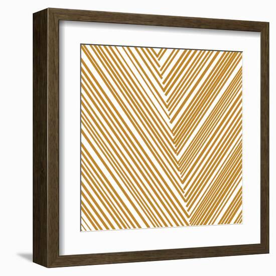 Gold Chevrons-null-Framed Art Print