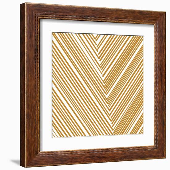 Gold Chevrons-null-Framed Art Print