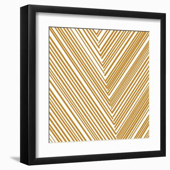 Gold Chevrons-null-Framed Art Print