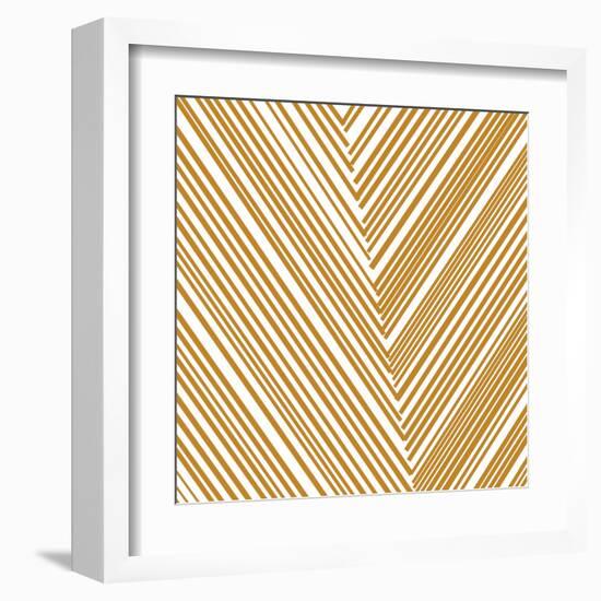 Gold Chevrons-null-Framed Art Print