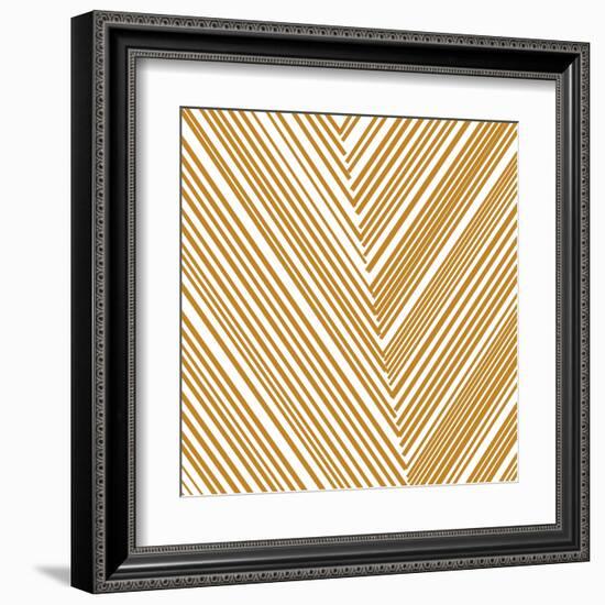 Gold Chevrons-null-Framed Art Print