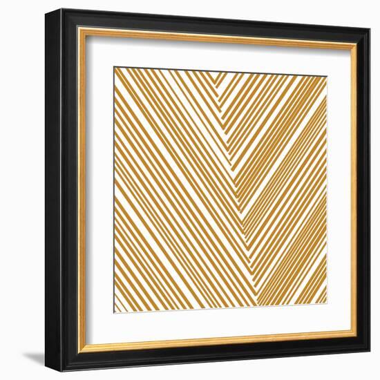 Gold Chevrons-null-Framed Art Print