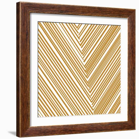 Gold Chevrons-null-Framed Art Print