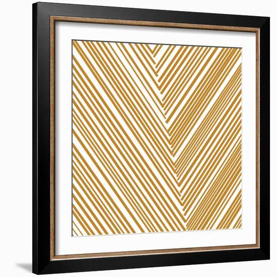 Gold Chevrons-null-Framed Art Print