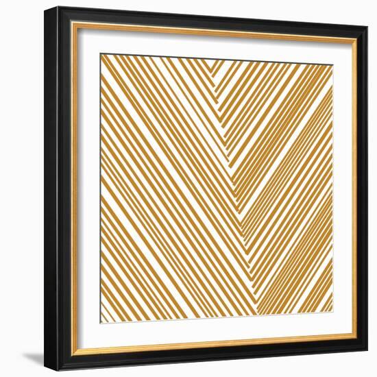 Gold Chevrons-null-Framed Art Print