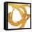 Gold Circular Strokes I-Megan Morris-Framed Stretched Canvas