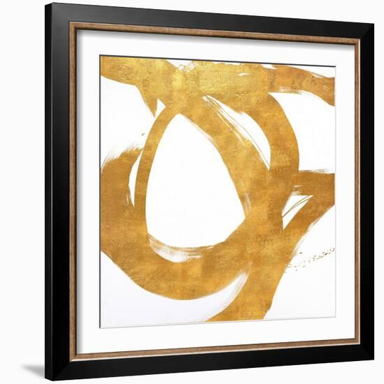 Gold Circular Strokes I-Megan Morris-Framed Art Print