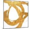 Gold Circular Strokes I-Megan Morris-Mounted Art Print