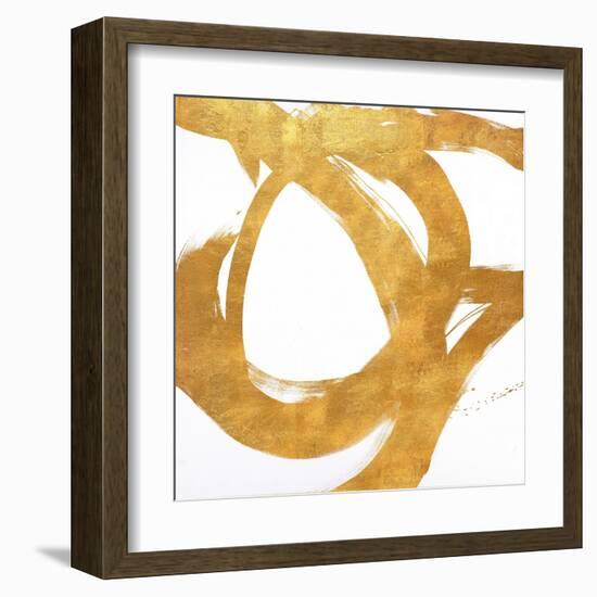 Gold Circular Strokes I-Megan Morris-Framed Art Print