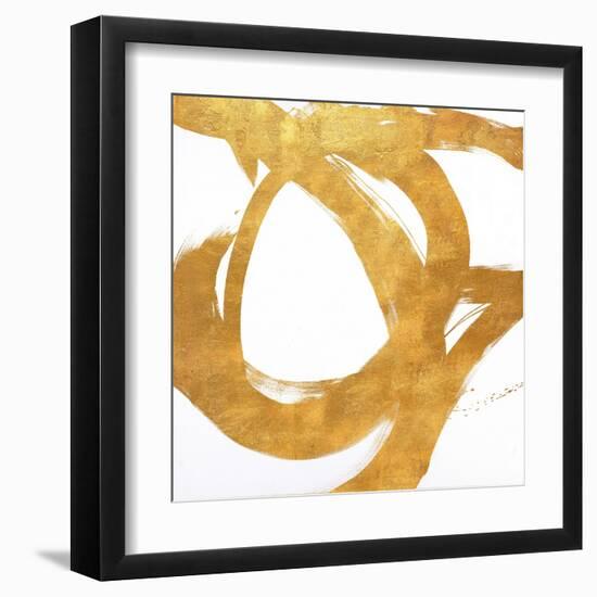 Gold Circular Strokes I-Megan Morris-Framed Art Print