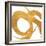 Gold Circular Strokes II-Megan Morris-Framed Art Print