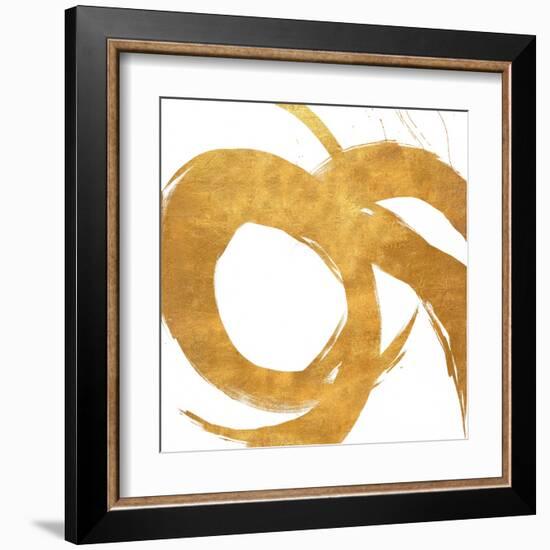 Gold Circular Strokes II-Megan Morris-Framed Art Print