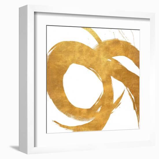 Gold Circular Strokes II-Megan Morris-Framed Art Print