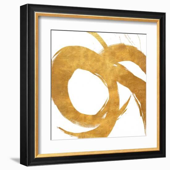 Gold Circular Strokes II-Megan Morris-Framed Art Print