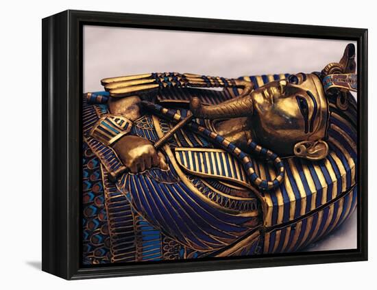 Gold Coffinette, Tomb King Tutankhamun, Valley of the Kings, Egypt-Kenneth Garrett-Framed Premier Image Canvas