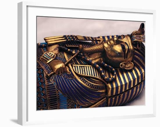 Gold Coffinette, Tomb King Tutankhamun, Valley of the Kings, Egypt-Kenneth Garrett-Framed Photographic Print