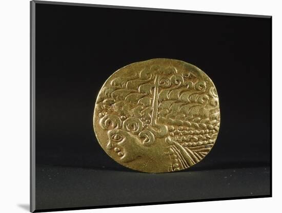 Gold coin belonging to the Ambiani, from the north of Gaul, 2nd century BC-Werner Forman-Mounted Giclee Print