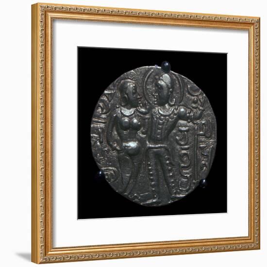 Gold coin of King Samudra Gupta, 4th century. Artist: Unknown-Unknown-Framed Giclee Print