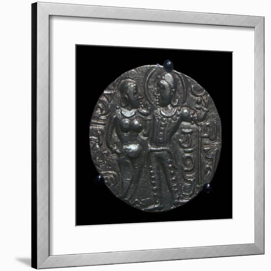 Gold coin of King Samudra Gupta, 4th century. Artist: Unknown-Unknown-Framed Giclee Print