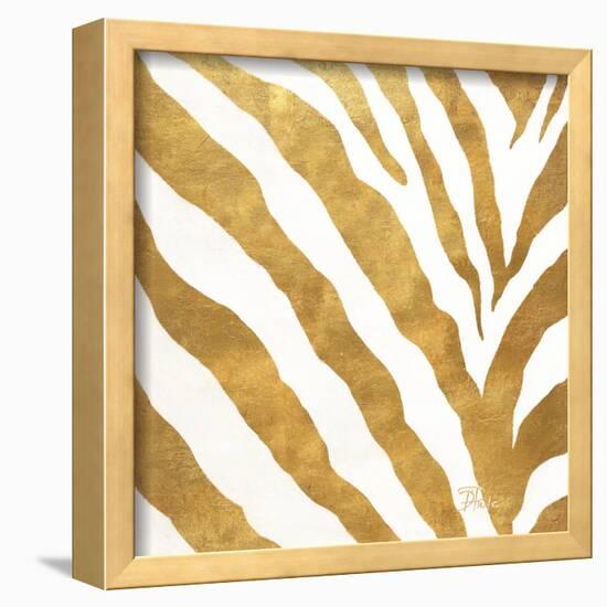 Gold Contemporary Zebra (gold foil)-Patricia Pinto-Framed Art Print