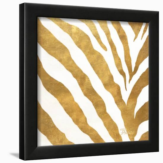 Gold Contemporary Zebra (gold foil)-Patricia Pinto-Framed Art Print