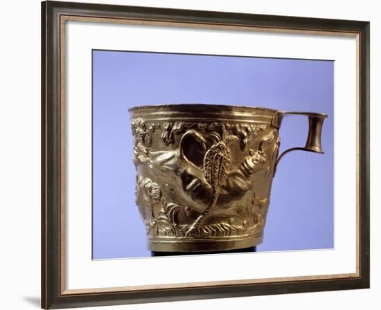 Gold Cup from Vaphio Near Sparta, Goldsmith Art and Craft, Mycenaean Civilization, 16th Century BC-null-Framed Giclee Print