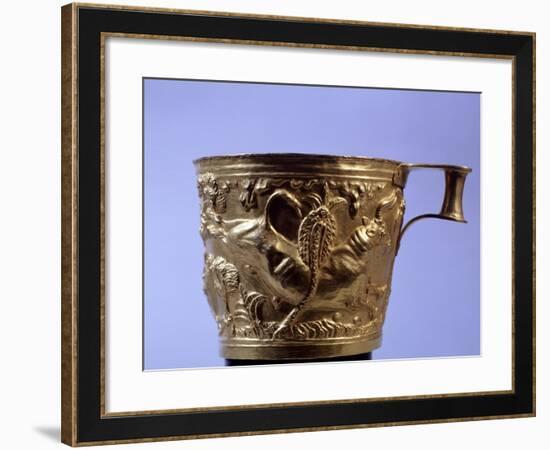 Gold Cup from Vaphio Near Sparta, Goldsmith Art and Craft, Mycenaean Civilization, 16th Century BC-null-Framed Giclee Print