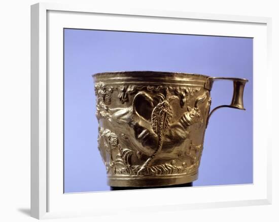 Gold Cup from Vaphio Near Sparta, Goldsmith Art and Craft, Mycenaean Civilization, 16th Century BC-null-Framed Giclee Print