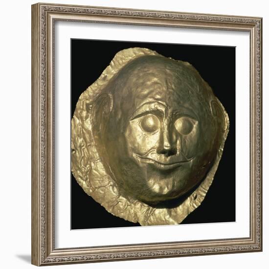 Gold death-mask of a Mycenaean King, 17th century BC. Artist: Unknown-Unknown-Framed Giclee Print
