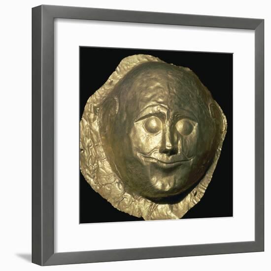 Gold death-mask of a Mycenaean King, 17th century BC. Artist: Unknown-Unknown-Framed Giclee Print